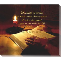 Tablou canvas (25x30cm) - Gustați și vedeți ce bun este Domnul Tablou canvas (25x30cm) - Gustați și vedeți ce bun este Domnul