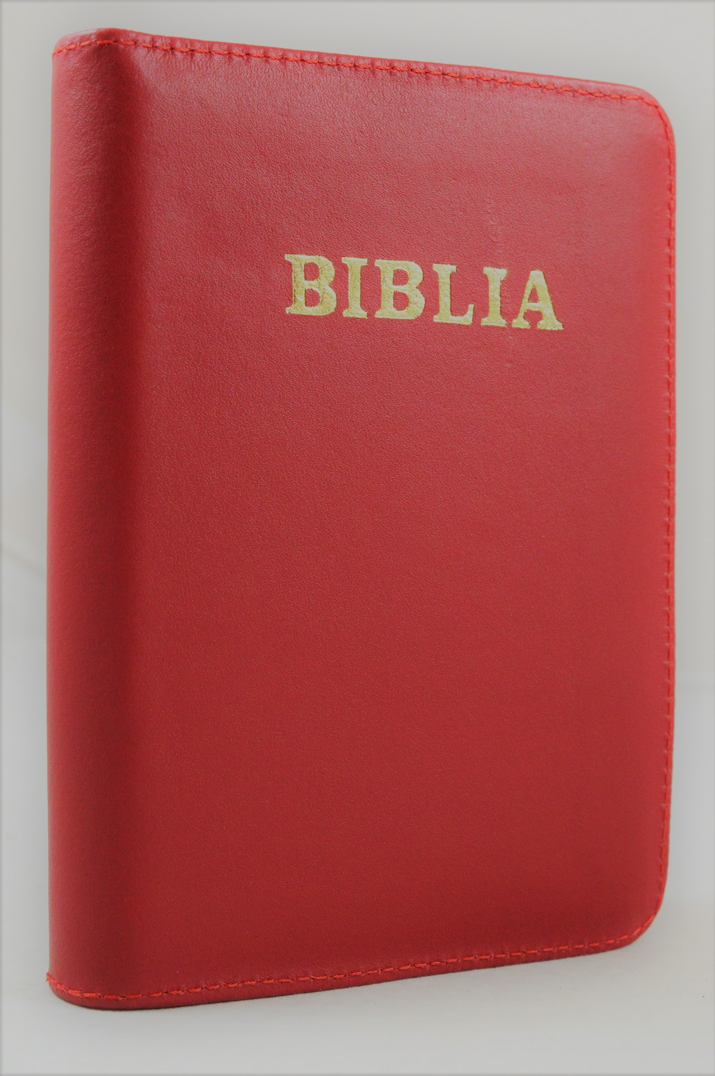 Biblia in limba engleza, King James Version, marime mica, coperta piele, rosie, cuv. lui Isus cu rosu Biblia in limba engleza, King James Version, marime mica, coperta piele, rosie, cuv. lui Isus cu rosu