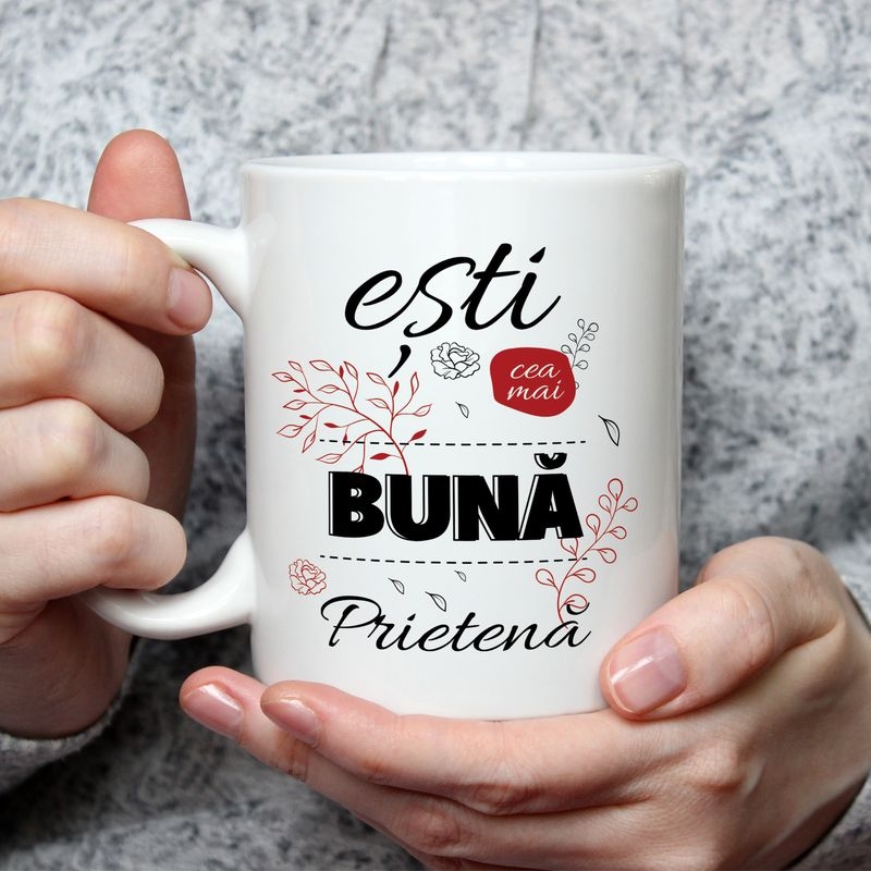 Cană personalizată cu două nume – Prietenă Cană personalizată cu două nume – Prietenă