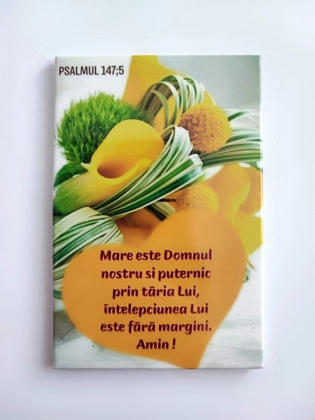 Magnet cu mesaj creștin - „Mare este Domnul nostru și puternic” - Pasmlii 147:5 Magnet cu mesaj creștin - „Mare este Domnul nostru și puternic” - Pasmlii 147:5