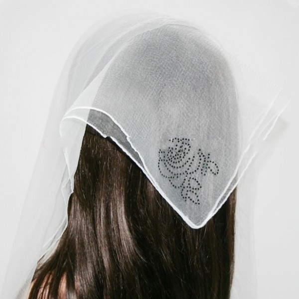 Batic spumă -  Alb cu strasuri Trandafir (60x60cm) Batic spumă -  Alb cu strasuri Trandafir (60x60cm)