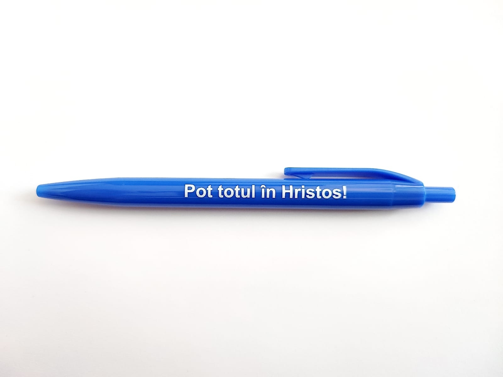 Pix cu mesaj crestin - Pot totul în Hristos! (albastru) Pix cu mesaj crestin - Pot totul în Hristos! (albastru)