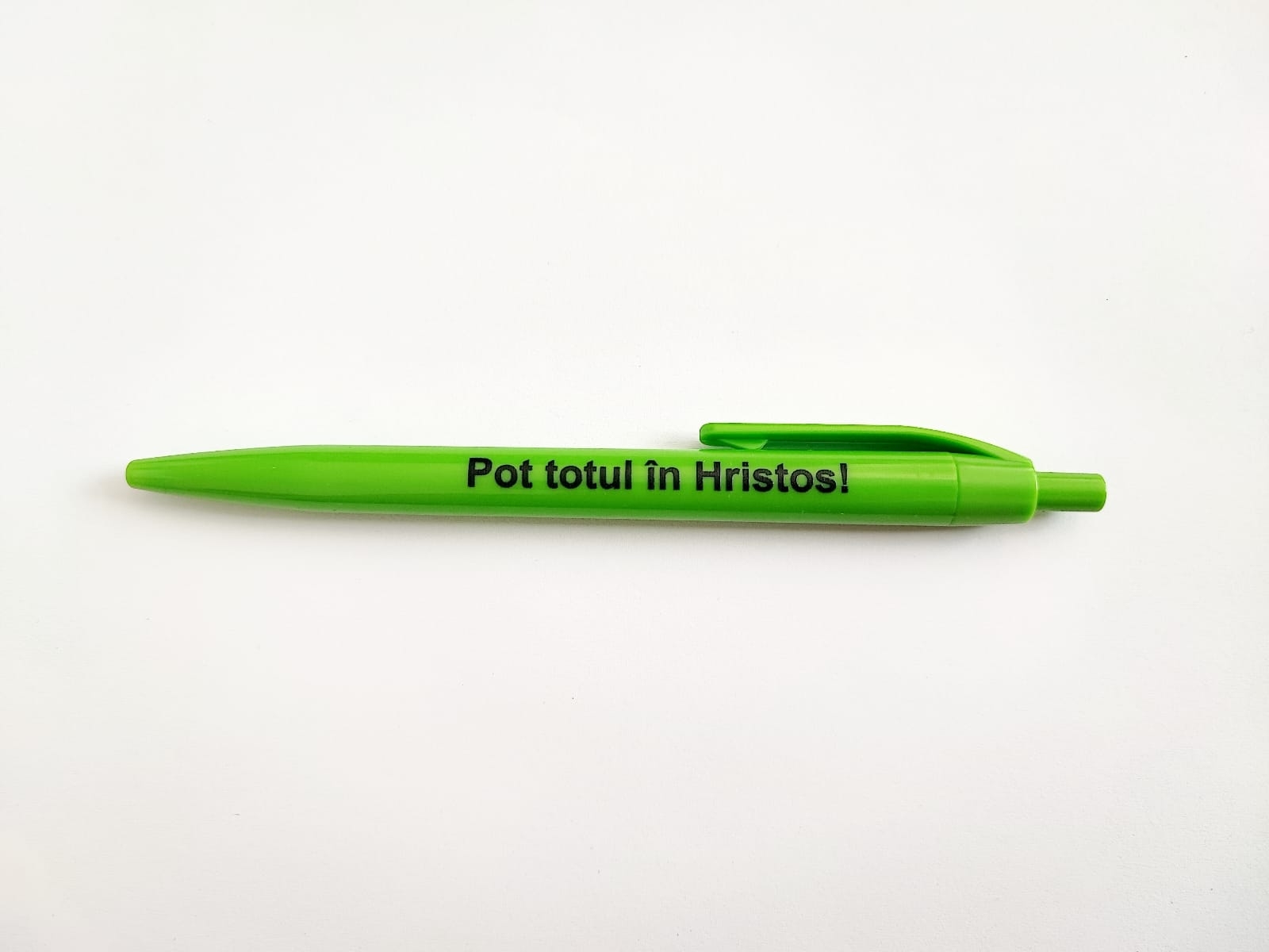 Pix cu mesaj crestin - Pot totul în Hristos! (verde) Pix cu mesaj crestin - Pot totul în Hristos! (verde)