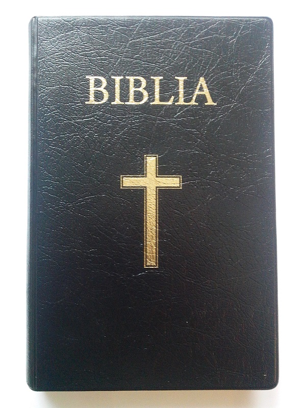 Biblia marime medie, neagra, cu coperta moale, cu trimiteri, cu cruce [063 CM]