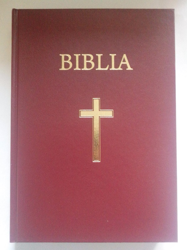 Biblia mare, coperta tare, grena, scris mare, cu cruce [073 CT]