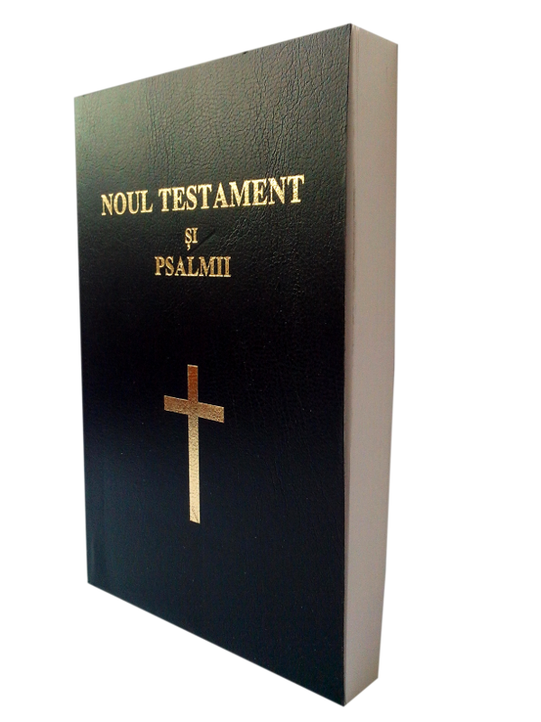 Noul Testament si Psalmii, marime mica, coperta flexibila, neagra, cu cruce, scris mare, cuv. lui Isus cu rosu Noul Testament si Psalmii, marime mica, coperta flexibila, neagra, cu cruce, scris mare, cuv. lui Isus cu rosu