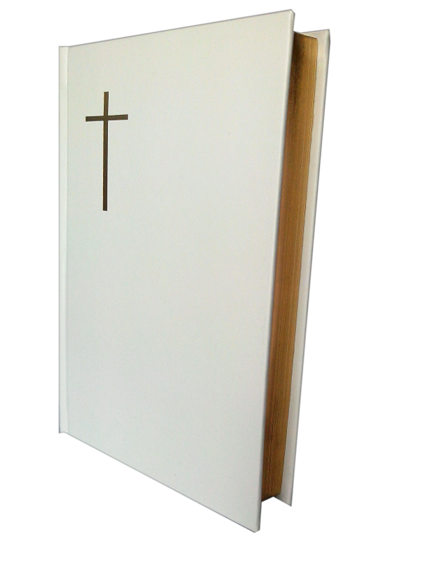 Biblie de nunta, marime medie, coperta tare, culoare alba
