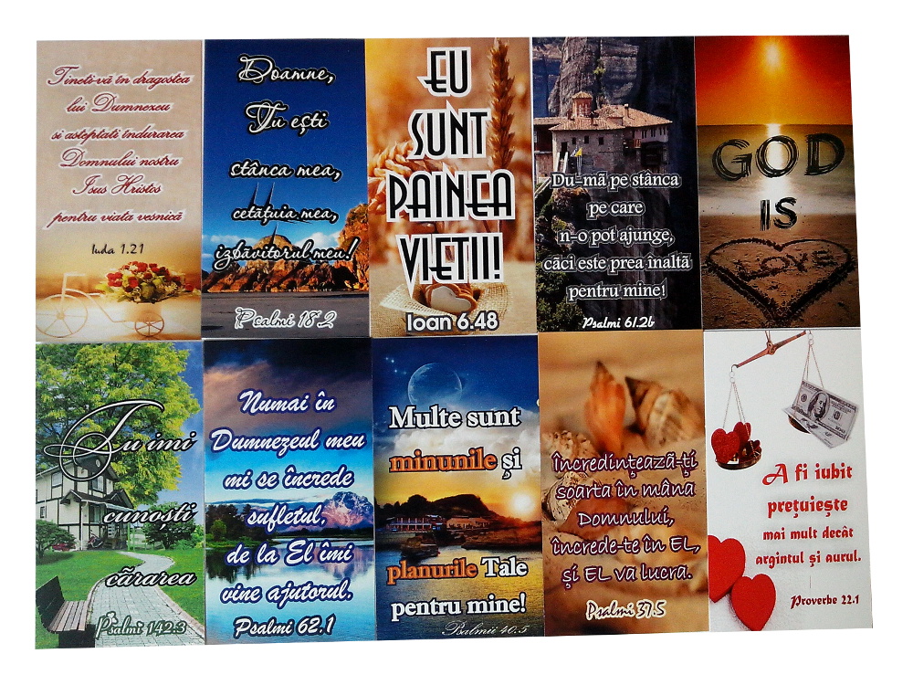 Set 10 carduri cu versete biblice Set 10 carduri cu versete biblice