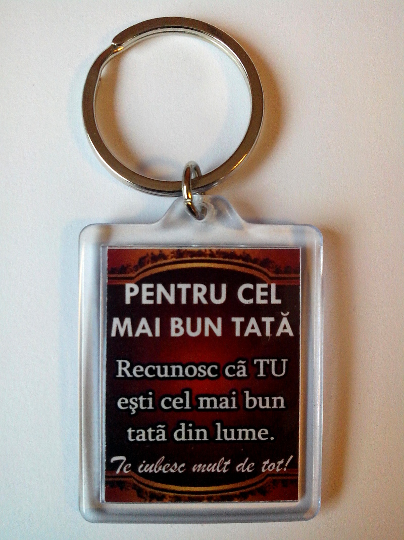 Breloc cu dedicatie - Pentru cel mai bun tata