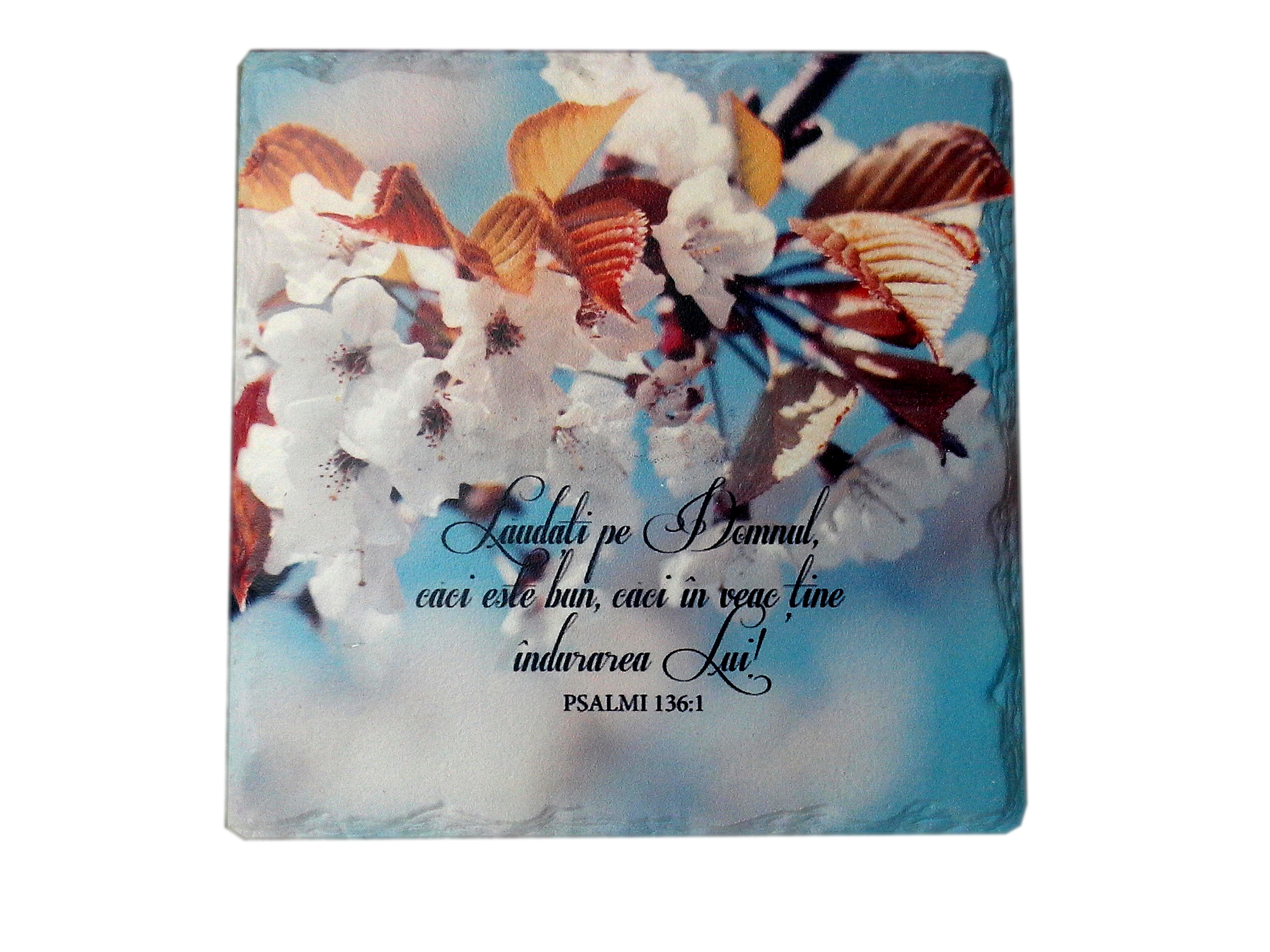 Aplica vintage patrata - Laudati pe Domnul caci este bun Aplica vintage patrata - Laudati pe Domnul caci este bun