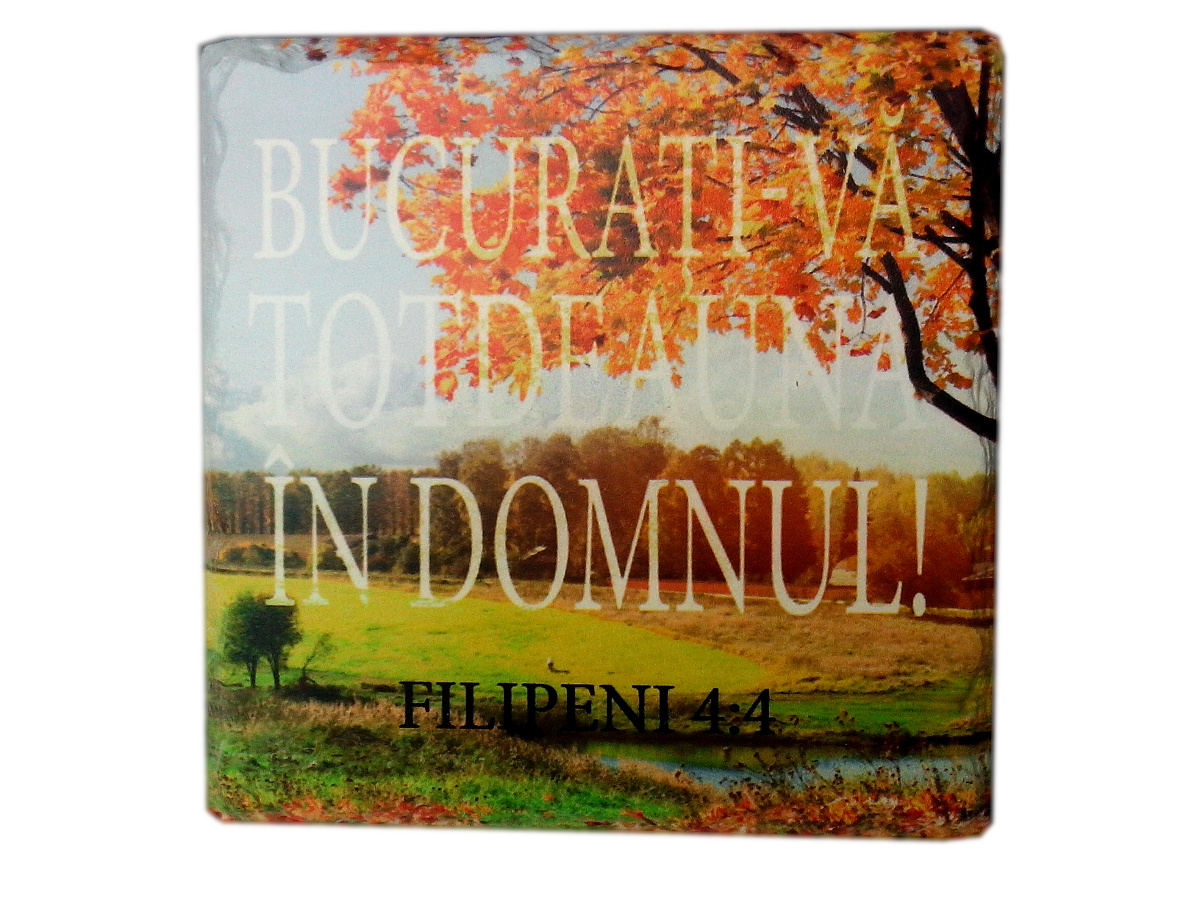 Aplica vintage patrata - Bucurati-va totdeauna in Domnul Aplica vintage patrata - Bucurati-va totdeauna in Domnul