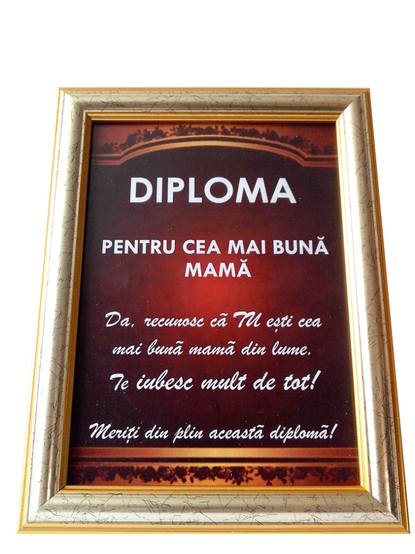 Diploma in rama metalica- Pentru cea mai buna mama Diploma in rama metalica- Pentru cea mai buna mama
