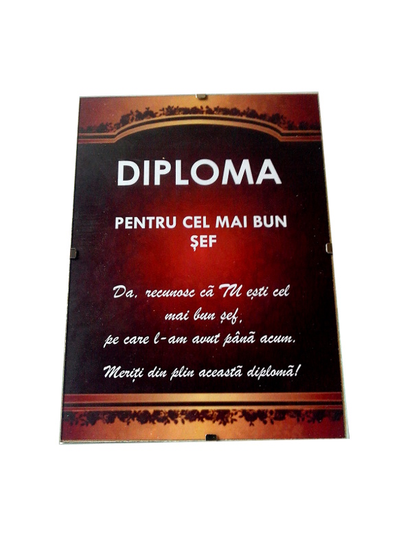 Diploma - Pentru cel mai bun sef Diploma - Pentru cel mai bun sef