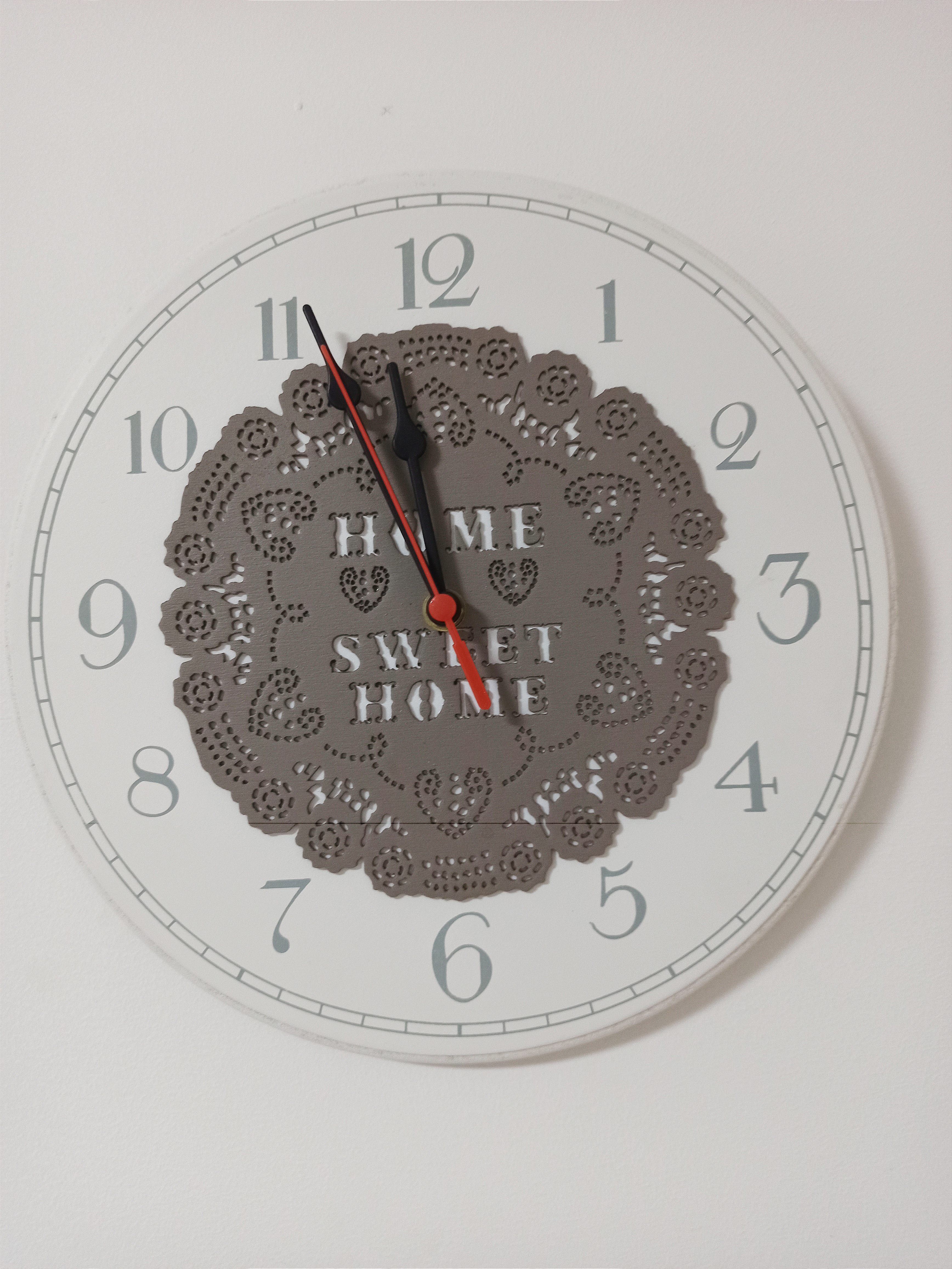 Ceas de perete rotund alb ( 30x30x3cm) -  Home sweet home