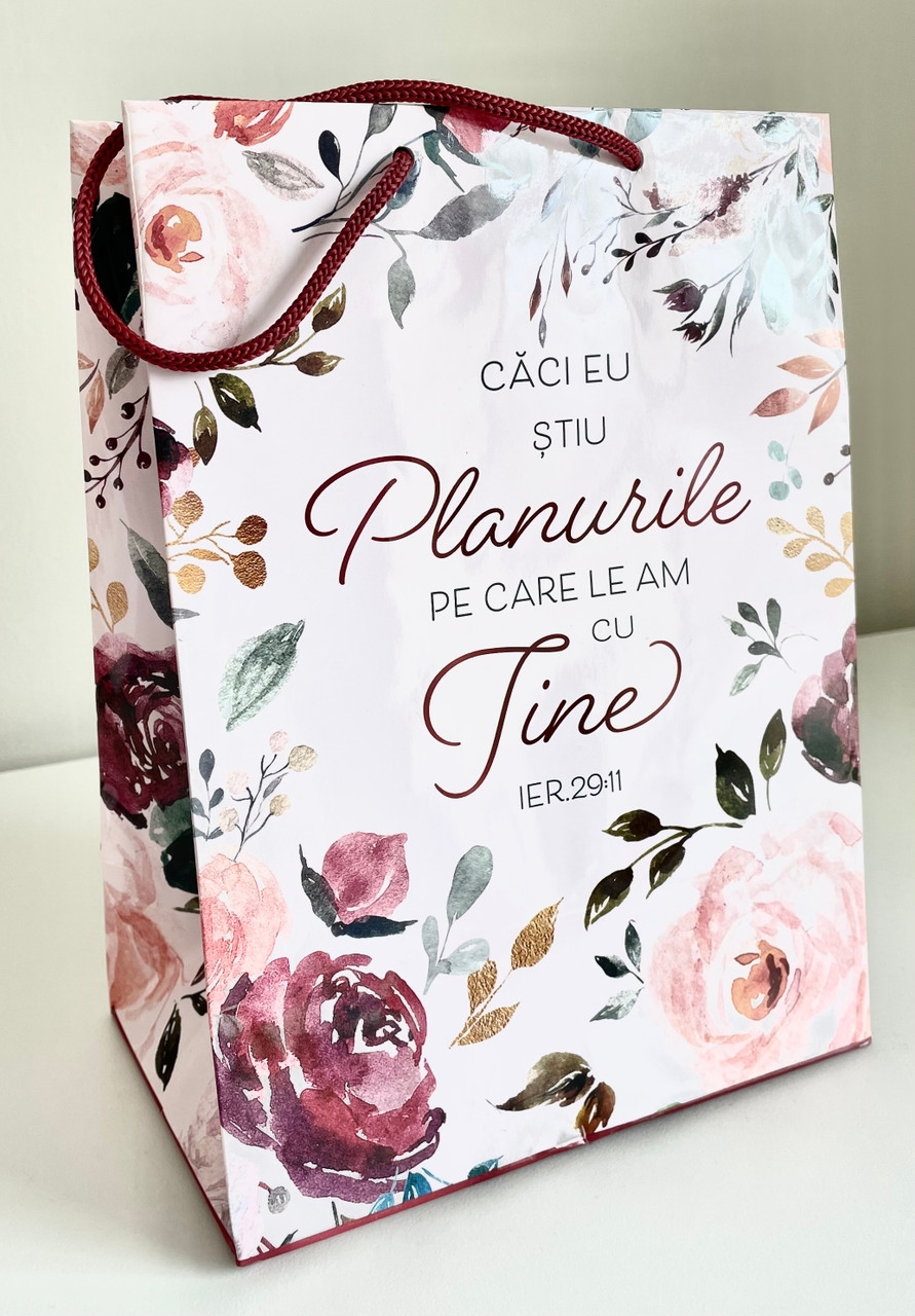 Pungă cadou, mărime medie: Căci Eu știu planurile... Pungă cadou, mărime medie: Căci Eu știu planurile...