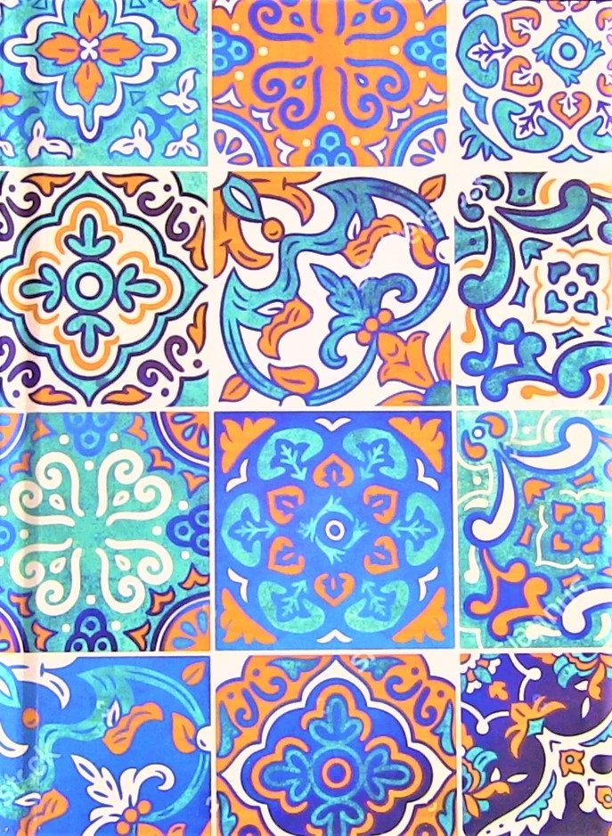 Carnetel A6, nuante albastru-maro-alb Carnetel A6, nuante albastru-maro-alb