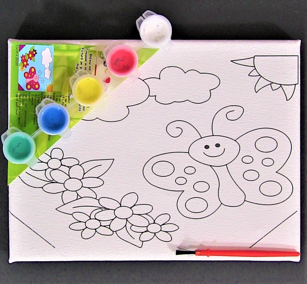 Tablou canvas de pictat - Fluture - Activitati pentru copii (5-7 ani) Tablou canvas de pictat - Fluture - Activitati pentru copii (5-7 ani)