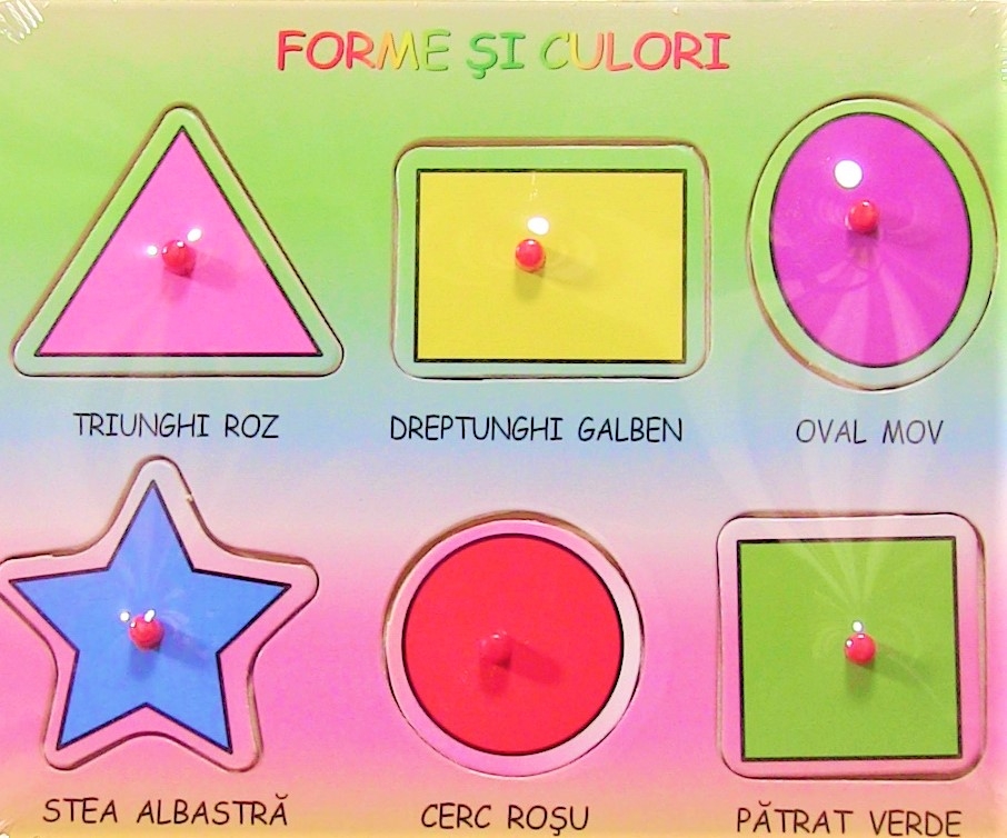 Puzzle din lemn - Forme si Culori - Activitati pentru copii (3+) Puzzle din lemn - Forme si Culori - Activitati pentru copii (3+)