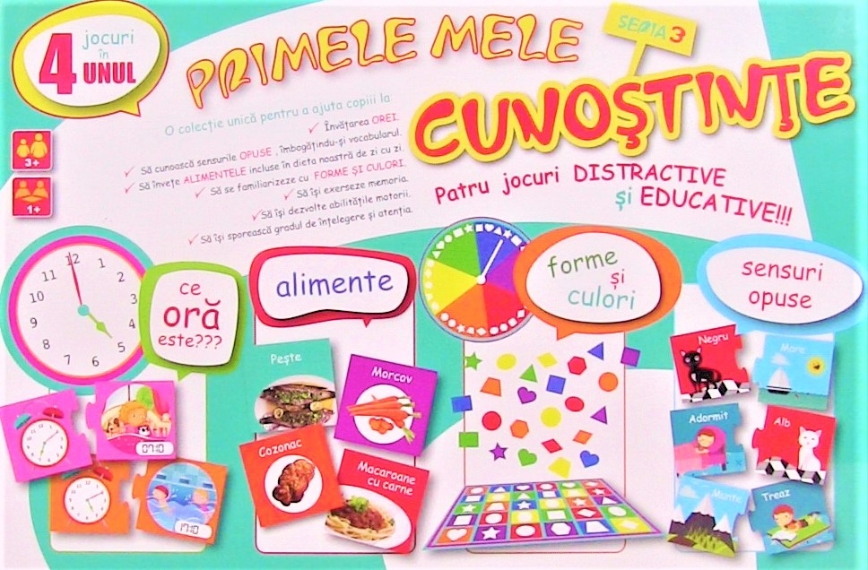 Primele mele cunostinte - Seria 3 - 4 Jocuri in 1 pentru copii (3+) Primele mele cunostinte - Seria 3 - 4 Jocuri in 1 pentru copii (3+)