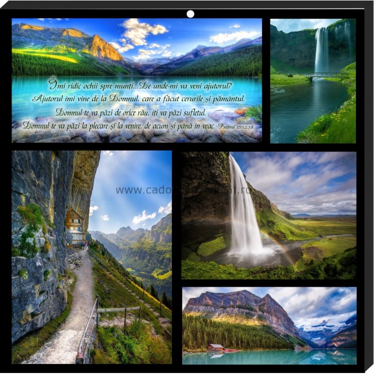 Tablou colaj vintage -Imi ridic ochii spre munti(30x30 cm) Tablou colaj vintage -Imi ridic ochii spre munti(30x30 cm)