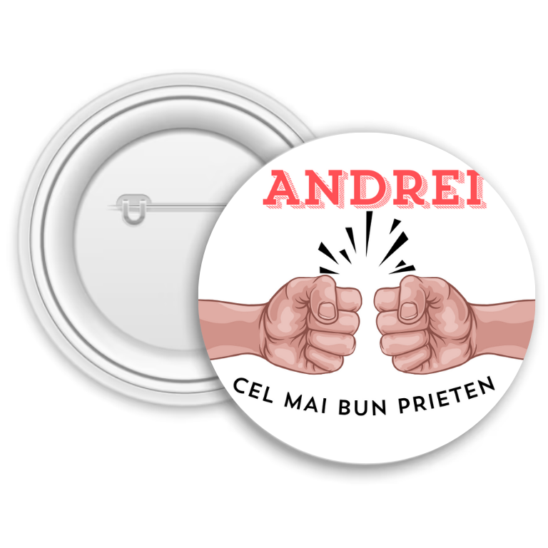 Insignă metalică personalizată cu nume – Cel mai bun prieten Insignă metalică personalizată cu nume – Cel mai bun prieten