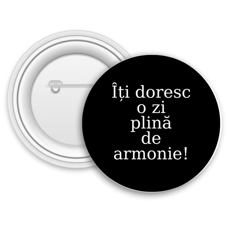 Insignă metalică personalizată cu text