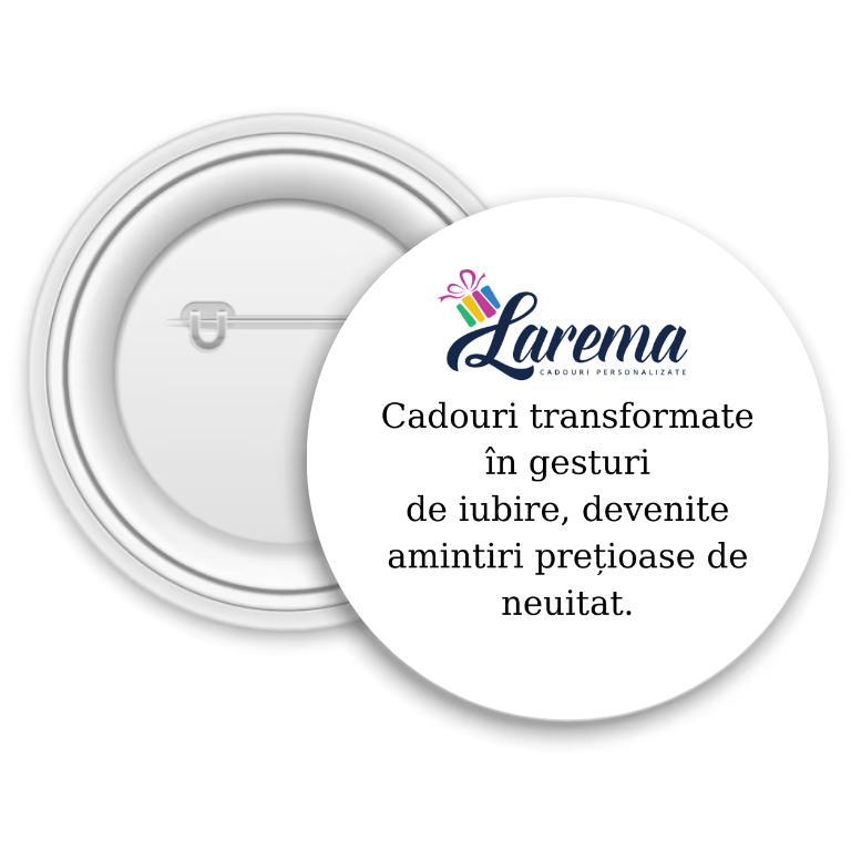 Insignă metalică personalizată cu logo și text Insignă metalică personalizată cu logo și text