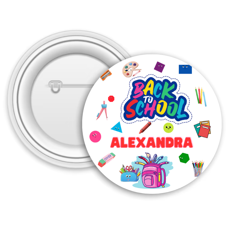 Insignă personalizată pentru copii cu nume – Back to school