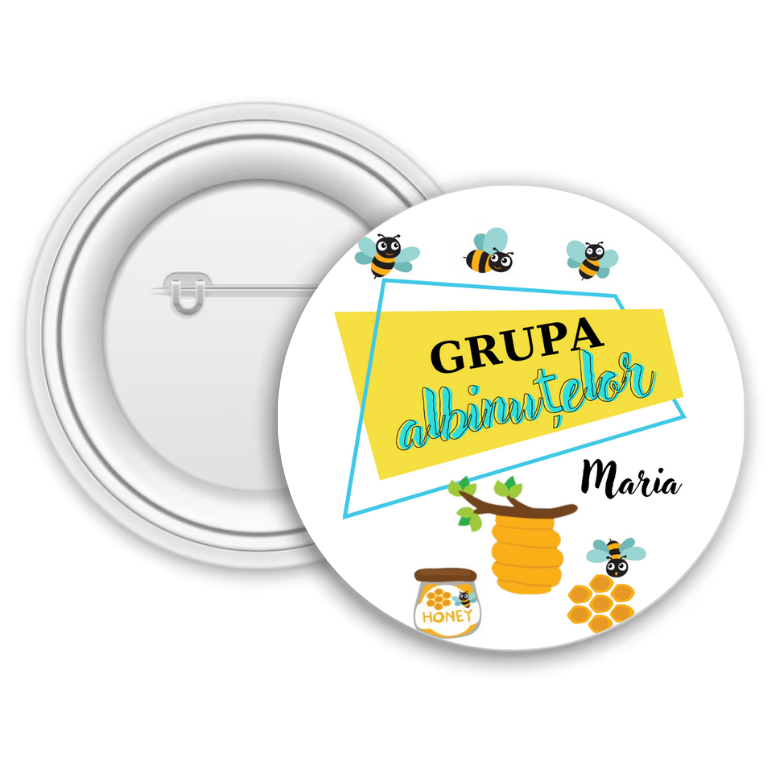 Insignă personalizată pentru copii cu nume – Grădiniță