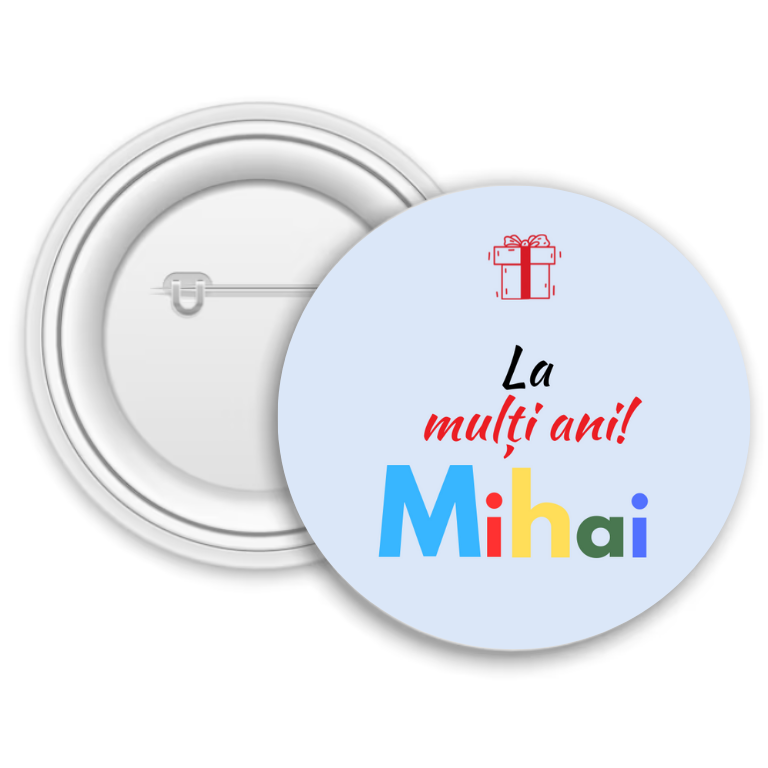 Insignă metalică personalizată cu nume – Mihai/Gavril