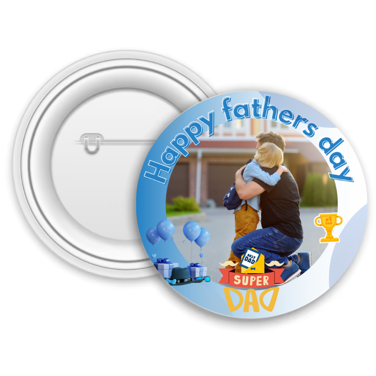 Insignă metalică personalizată cu poză – Happy Father’s Day