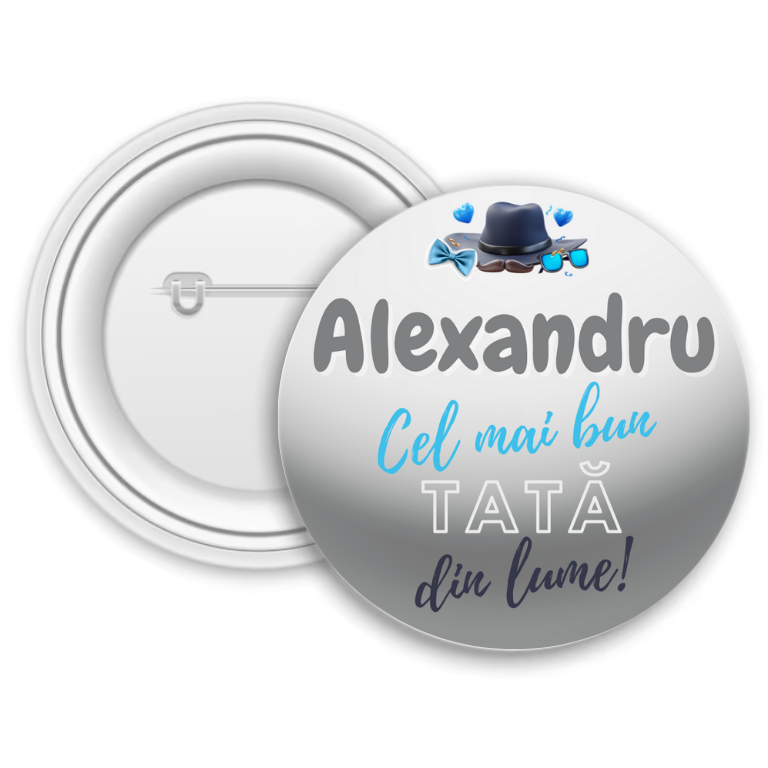 Insignă metalică personalizată cu nume – Cel mai bun tată