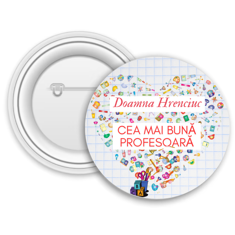 Insignă metalică personalizată cu nume – Profesori Insignă metalică personalizată cu nume – Profesori