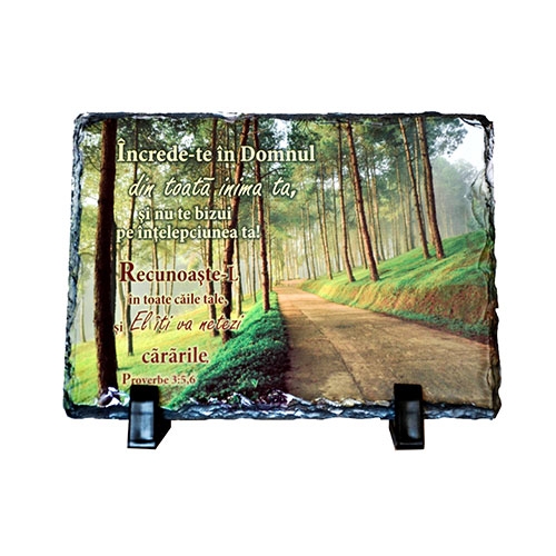Placa ardezie - "Încrede-te în Domnul..." Placa ardezie - "Încrede-te în Domnul..."