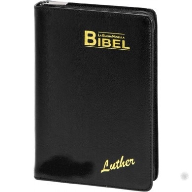 Biblia in limba germana - editia Neue Luther, La Buona Novella Bibel, piele ecologica, marime 14x21cm, culoare neagra, fermoar, index, margini aurii Biblia in limba germana - editia Neue Luther, La Buona Novella Bibel, piele ecologica, marime 14x21cm, culoare neagra, fermoar, index, margini aurii