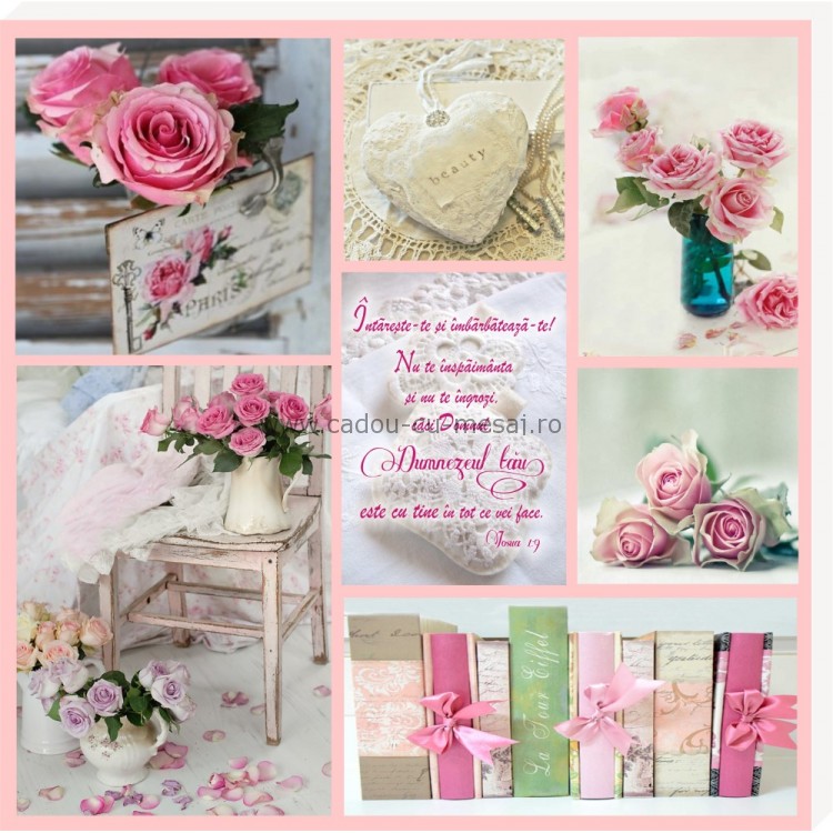 Tablou colaj vintage - Întărește-te și îmbărbătează-te (30x30 cm) Tablou colaj vintage - Întărește-te și îmbărbătează-te (30x30 cm)