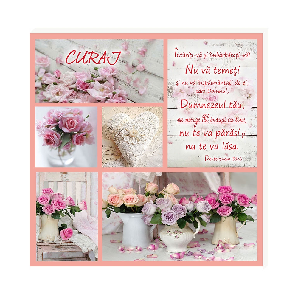 Tablou colaj vintage - Intariti-va si imbarbatati-va (30x30 cm) Tablou colaj vintage - Intariti-va si imbarbatati-va (30x30 cm)