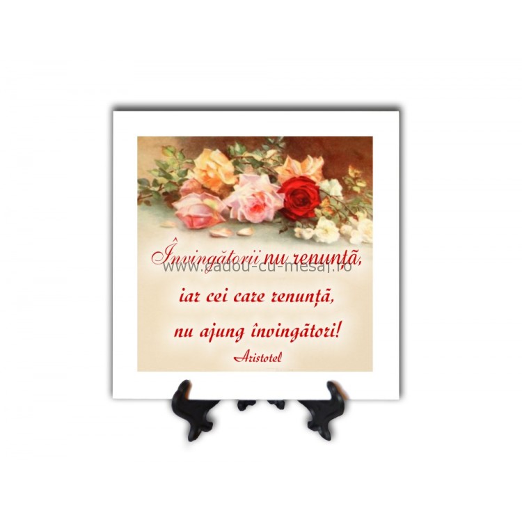 Tablou vintage - Învingătorii nu renunță (20x20 cm) Tablou vintage - Învingătorii nu renunță (20x20 cm)