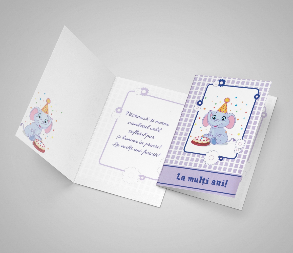 Felicitare - La multi ani  ( 16.5 cm x 11.5 cm  )