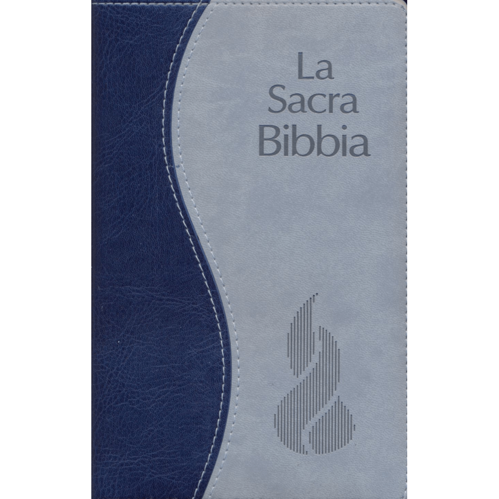 Biblia în limba italiană -  La Sacra Bibbia, Nuova Riveduta, soft duo grigio/blu, E. argento Biblia în limba italiană -  La Sacra Bibbia, Nuova Riveduta, soft duo grigio/blu, E. argento