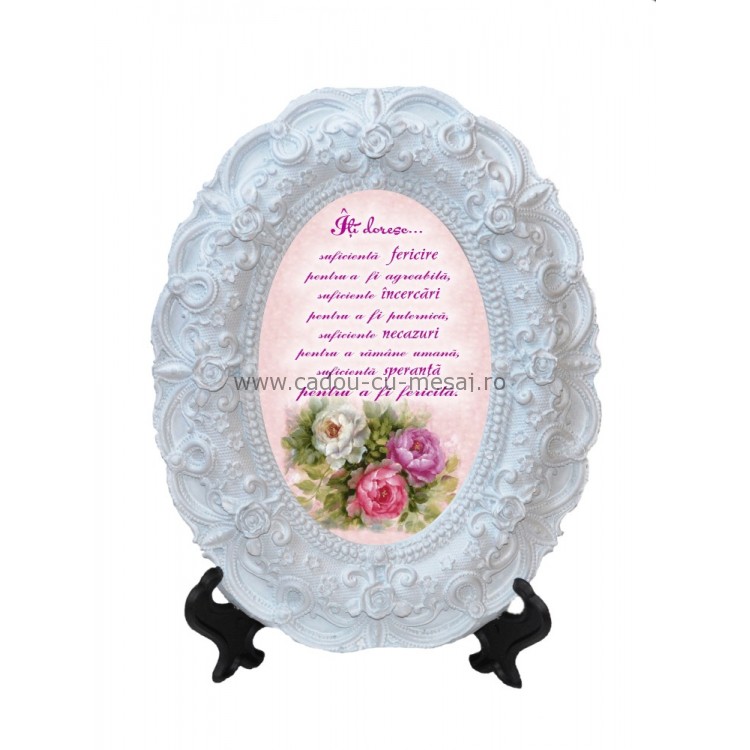 Tablou oval - Îți doresc destul