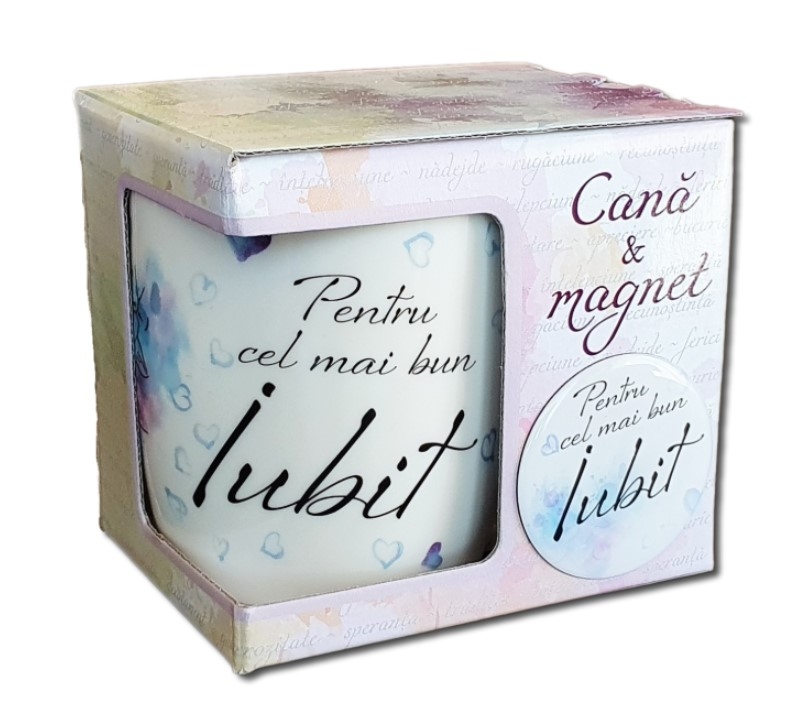 Cana portelan cu magnet - Pentru cel mai bun iubit!