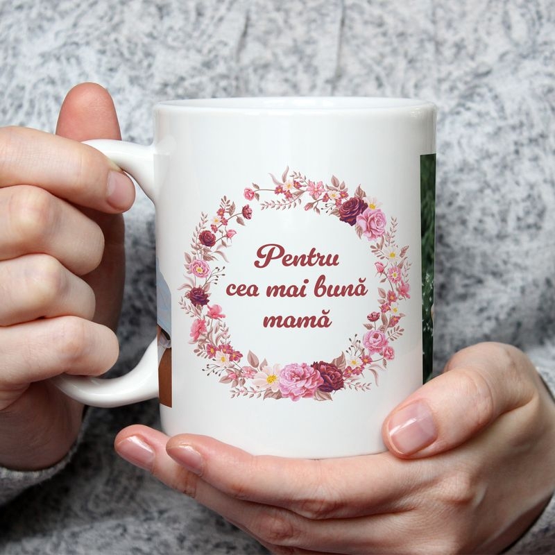 Cană personalizată cu 2 poze – Mama Cană personalizată cu 2 poze – Mama