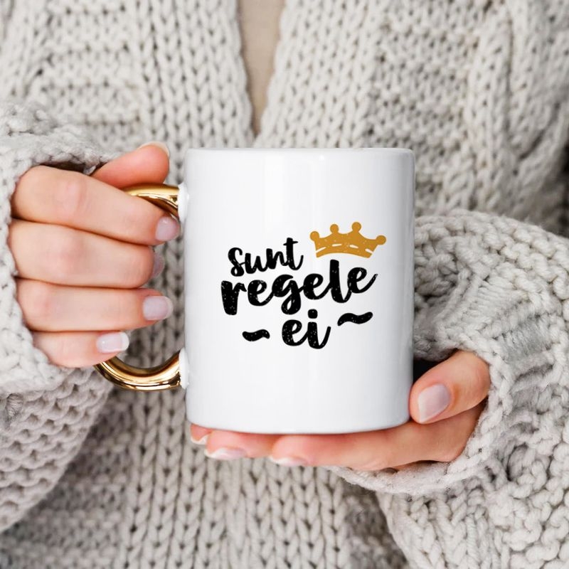 Cană cu mâner auriu personalizata  cu poză și nume – Cuplu Cană cu mâner auriu personalizata  cu poză și nume – Cuplu