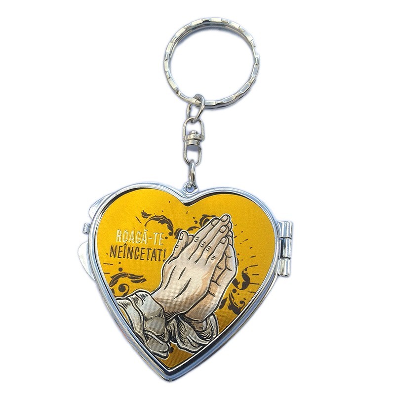 Breloc metal cu oglinda - Roaga-te neincetat Breloc metal cu oglinda - Roaga-te neincetat