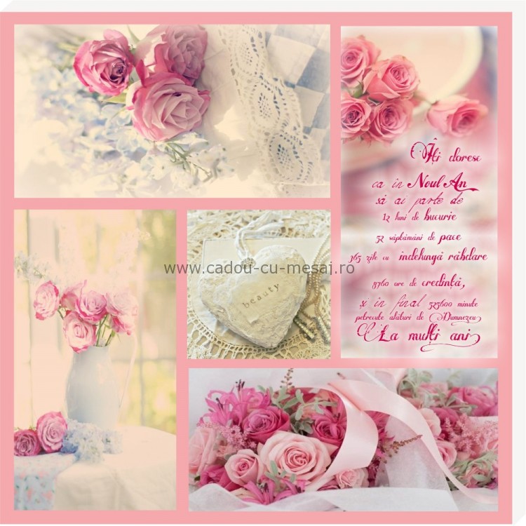 Tablou colaj vintage - La mulți ani (30x30 cm) Tablou colaj vintage - La mulți ani (30x30 cm)