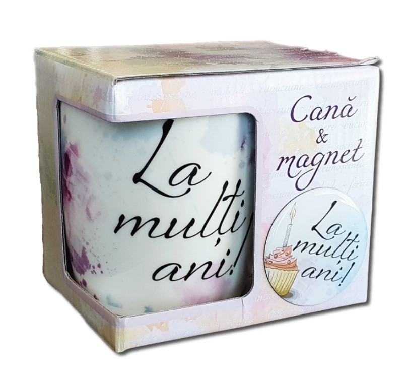 Cana portelan cu magnet - La multi ani! Cana portelan cu magnet - La multi ani!