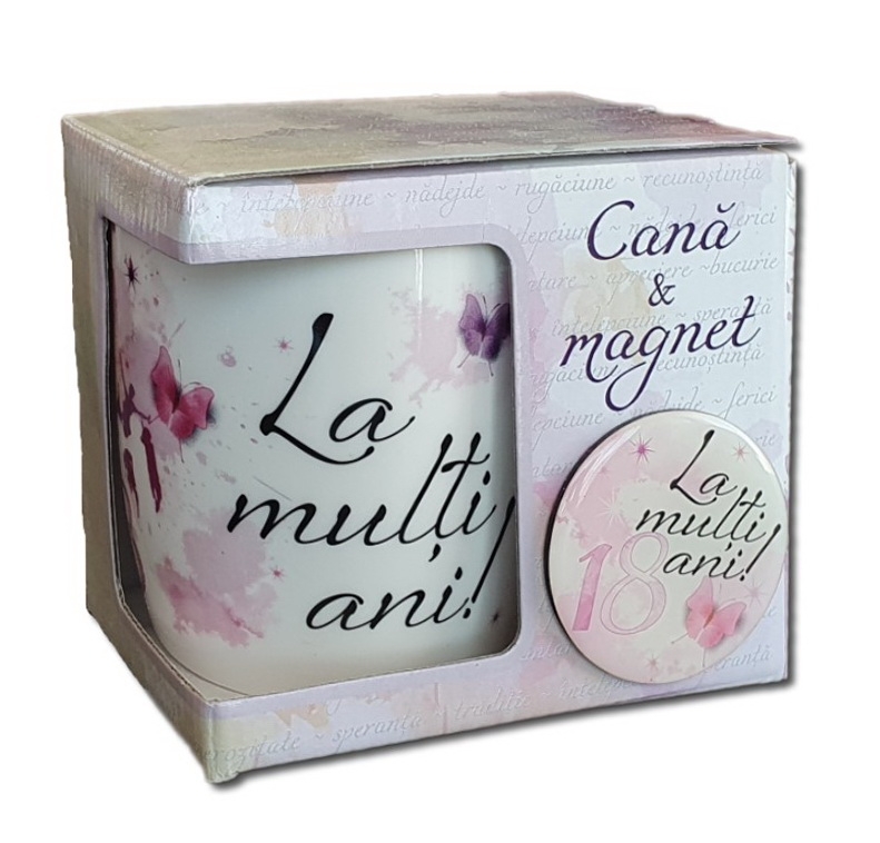 Cana portelan cu magnet - La multi ani! Cana portelan cu magnet - La multi ani!