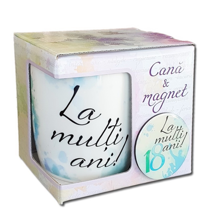 Cana portelan cu magnet - La multi ani! Cana portelan cu magnet - La multi ani!