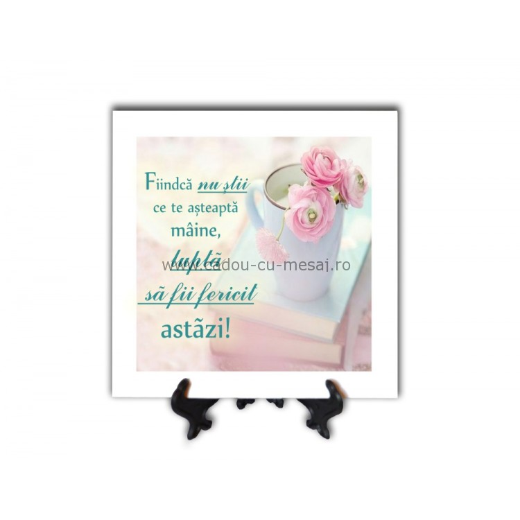 Tablou vintage - Luptă să fii fericit (20x20 cm) Tablou vintage - Luptă să fii fericit (20x20 cm)